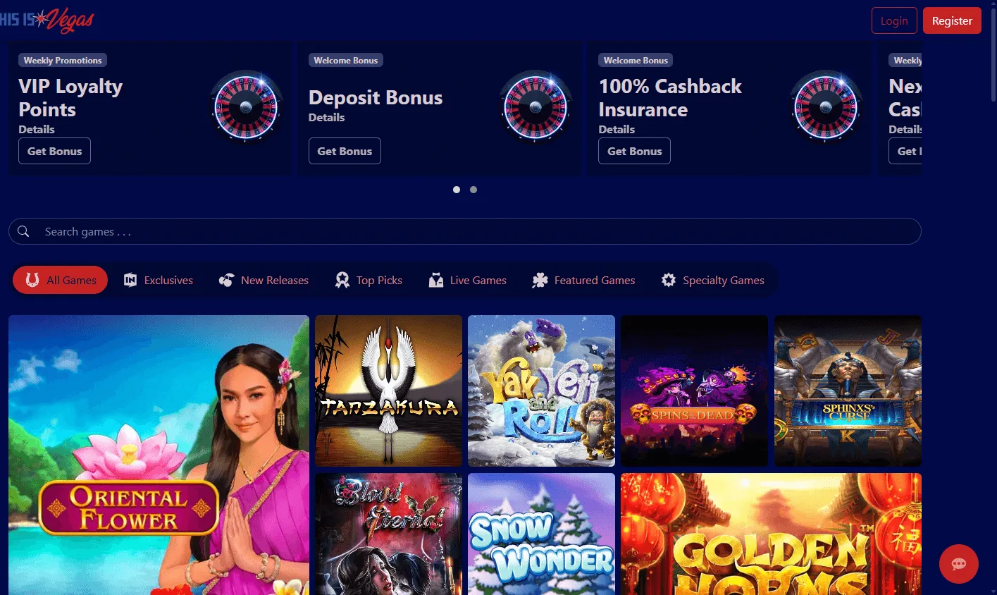 This Is Vegas Casino home on desktop