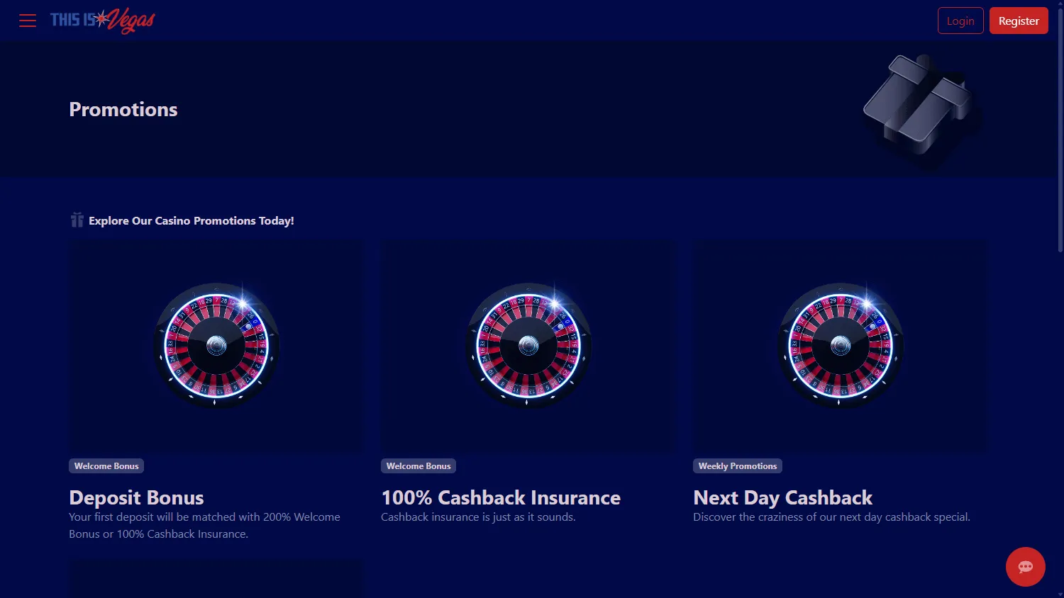 This Is Vegas Casino promotions area on desktop